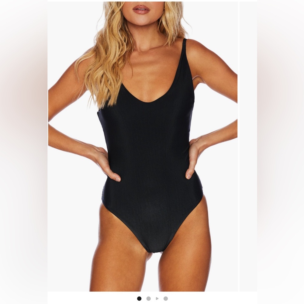 Beach Riot Black Ribbed One-Piece Swimsuit